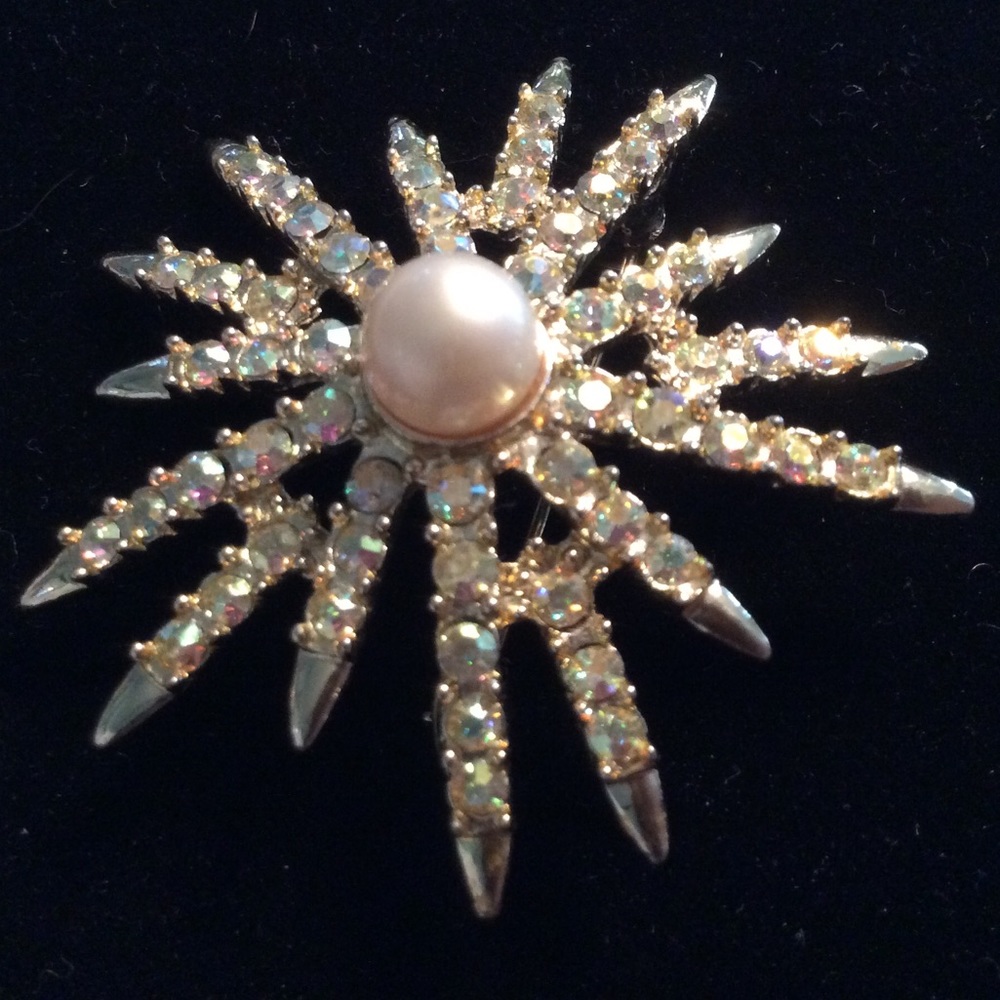 EMMONS Rhinestone Pearl Brooch/Pin